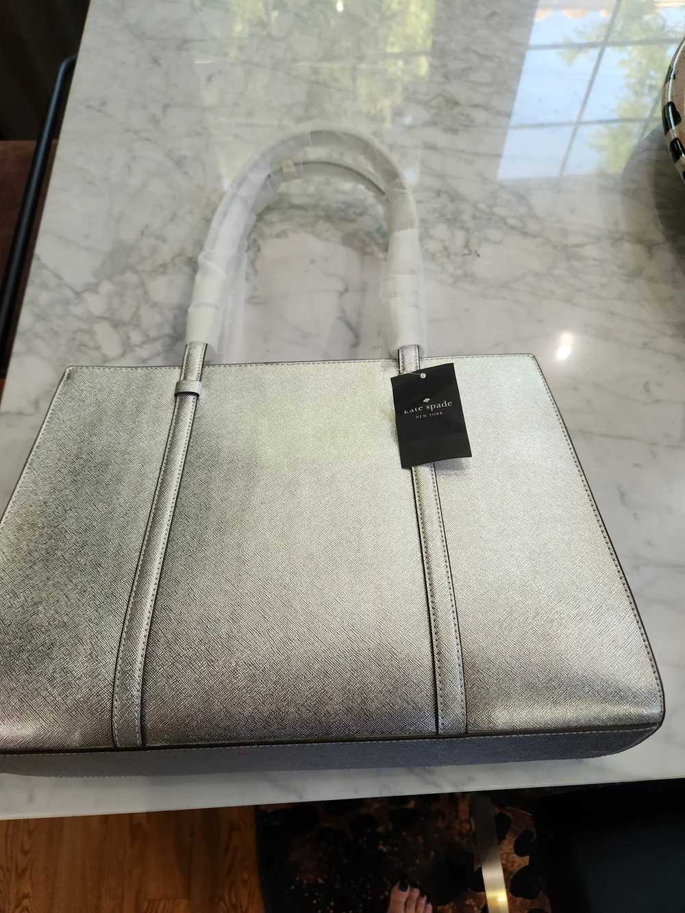 Kate Spade Silver Metallic Shoulder Tote Shoulder Bag, BRAND NEW AND BEAUTIFUL
